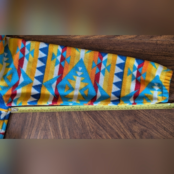 Vintage Massive Outdoor Supply Fleece Half Zip Hoodie, Blue & Orange, Size L - Picture 14 of 15